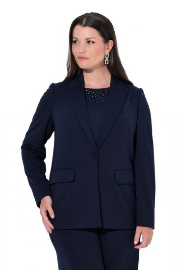 Ulla Popken 852498 Sacou cu strasuri Bleumarin - Sacouri - Sacouri în Mărimi Mari pentru Femei