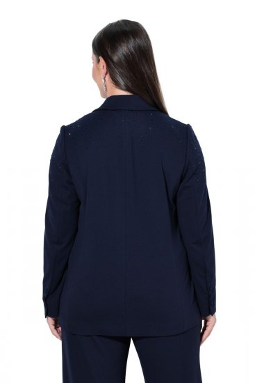 Ulla Popken 852498 Sacou cu strasuri Bleumarin - Sacouri - Sacouri în Mărimi Mari pentru Femei