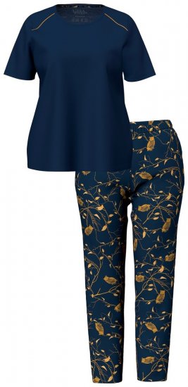 Ulla Popken 852577 Pijama cu model Bleumarin - Pijamale/Haine de casă - 