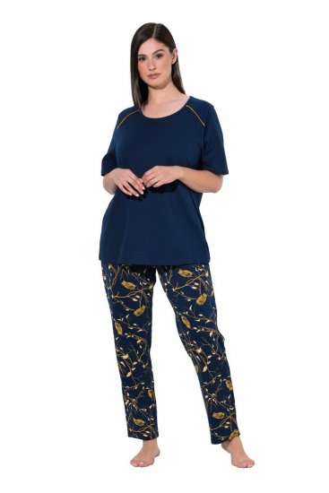 Ulla Popken 852577 Pijama cu model Bleumarin - Pijamale/Haine de casă - 