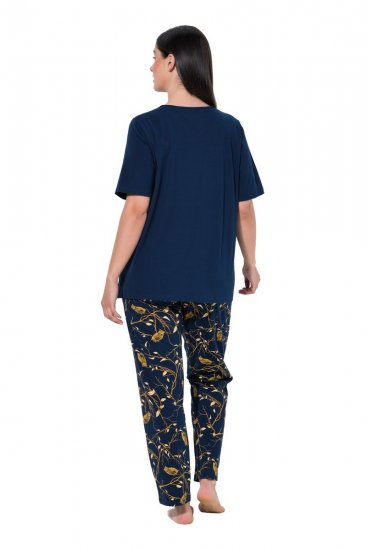 Ulla Popken 852577 Pijama cu model Bleumarin - Pijamale/Haine de casă - 