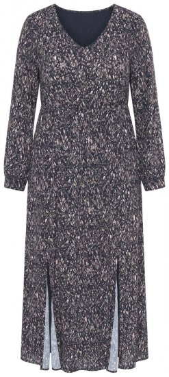 Ulla Popken 852606 Rochie maxi imprimată Neagră - Rochii maxi - Rochii maxi marimi mari