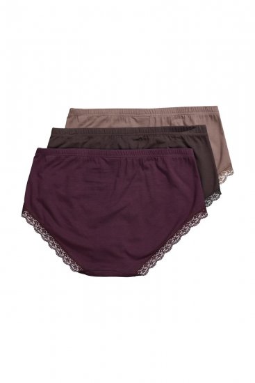 Ulla Popken 852698 Chiloți set de 3 Maro - Chiloți - 