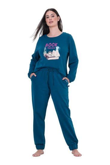 Ulla Popken 852725 Pantaloni de casă Petrol - Pijamale/Haine de casă - 