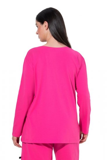 Ulla Popken 852747 Bluză de pijama cu mânecă lungă Roz - Pijamale/Haine de casă - 