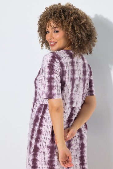 Ulla Popken 852854 Rochie midi în dungi Maro - Rochii midi - Rochii midi la marimi mari