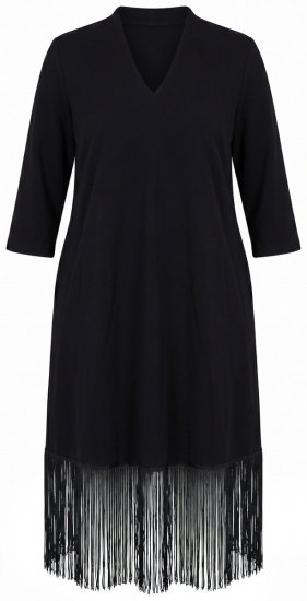 Ulla Popken 852937 Rochie din jerseu Neagră - Rochii din jerseu - 