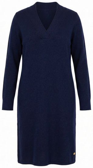 Ulla Popken 853077 Rochie tricotată cu mânecă lungă Bleumarin - Rochii tricotate - 