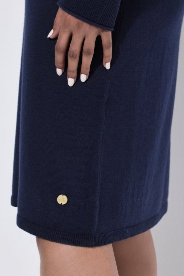 Ulla Popken 853077 Rochie tricotată cu mânecă lungă Bleumarin - Rochii tricotate - 