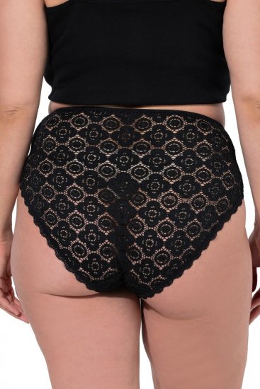 Ulla Popken 853495 Chiloți cu flori set de 3 Neagră - Chiloți - 