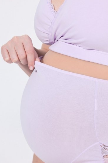 Ulla Popken 853640 Chiloți de gravidă cu dantelă Roz prăfuit - Chiloți - 