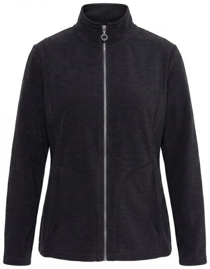 Ulla Popken 853668 Geacă din polar cu guler înalt Neagră - Haine fleece - 