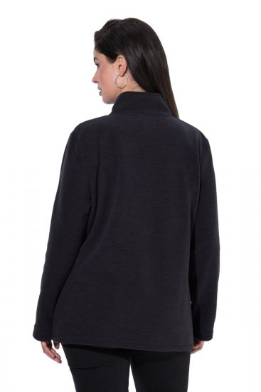 Ulla Popken 853668 Geacă din polar cu guler înalt Neagră - Haine fleece - 