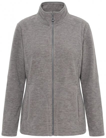 Ulla Popken 853668 Geacă din polar cu guler înalt Gri - Haine fleece - 