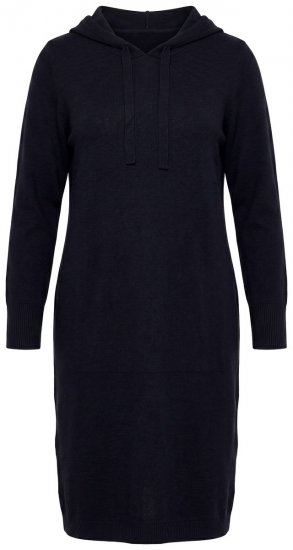 Ulla Popken 853669 Rochie hanorac cu mânecă lungă și glugă Bleumarin - Rochii din molton - 