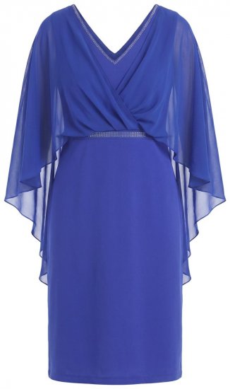 Ulla Popken 853675 Rochie din șifon cu mânecă 3/4 Albastru - Rochii de seară - Rochii de seară marimi mari