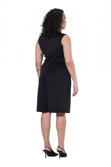 Ulla Popken 853766 Rochie mulată fără mâneci cu strasuri Neagră - Rochii de vară - Rochii de vară marimi mari
