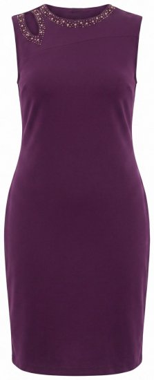 Ulla Popken 853766 Rochie mulată cu strasuri Prună - Rochii de seară - Rochii de seară marimi mari
