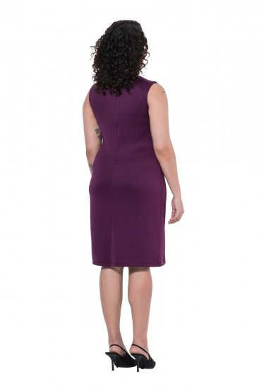 Ulla Popken 853766 Rochie mulată cu strasuri Prună - Rochii de seară - Rochii de seară marimi mari
