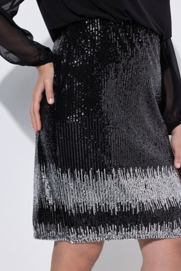 Ulla Popken 853810 Rochie cu paiete Neagră - Rochii de seară - Rochii de seară marimi mari