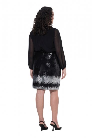 Ulla Popken 853810 Rochie cu paiete Neagră - Rochii de seară - Rochii de seară marimi mari