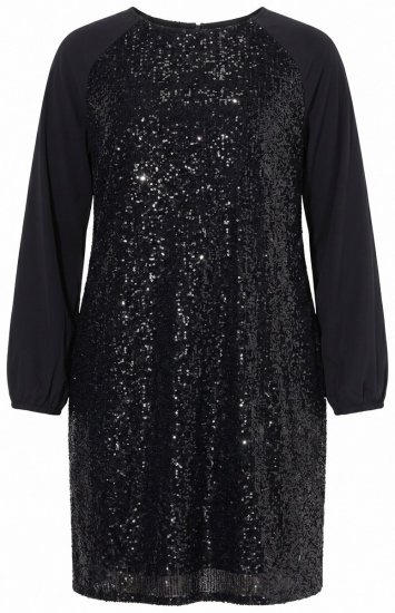 Ulla Popken 853871 Rochie cu paiete Neagră - Rochii de seară - Rochii de seară marimi mari