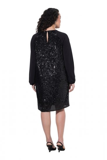 Ulla Popken 853871 Rochie cu paiete Neagră - Rochii de seară - Rochii de seară marimi mari