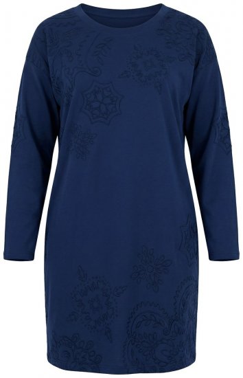 Ulla Popken 853877 Rochie hanorac cu flori Bleumarin - Rochii - Rochii pentru toate mărimile