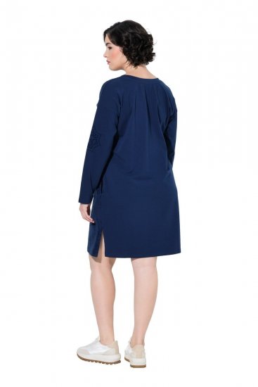 Ulla Popken 853877 Rochie hanorac cu flori Bleumarin - Rochii - Rochii pentru toate mărimile