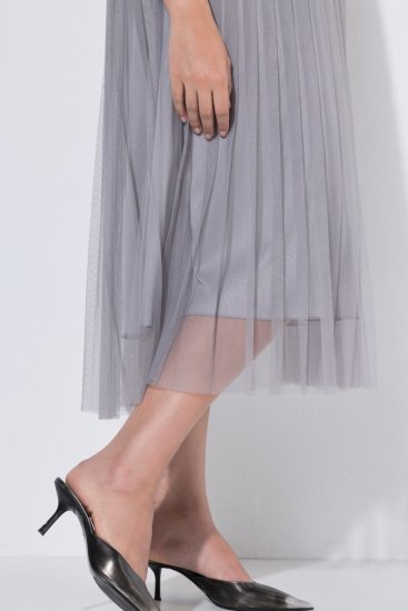 Ulla Popken 853879 Rochie midi în formă de A Gri - Rochii midi - Rochii midi la marimi mari
