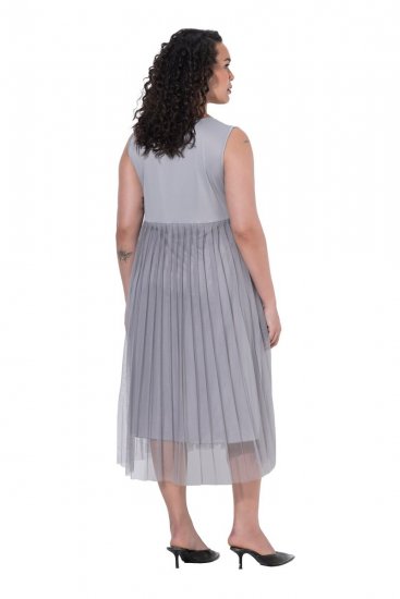 Ulla Popken 853879 Rochie midi în formă de A Gri - Rochii midi - Rochii midi la marimi mari