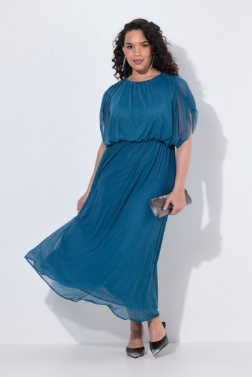 Ulla Popken 854031 Rochie maxi fără mâneci Petrol - Rochii maxi - Rochii maxi marimi mari