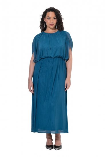 Ulla Popken 854031 Rochie maxi fără mâneci Petrol - Rochii maxi - Rochii maxi marimi mari