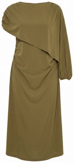 Ulla Popken 854048 Rochie maxi cu mânecă lungă Verde măsliniu - Rochii maxi - Rochii maxi marimi mari