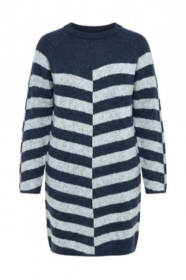 Ulla Popken 854095 Rochie tricotată cu mânecă lungă Bleumarin - Rochii - Rochii pentru toate mărimile