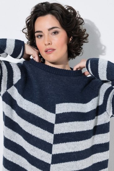 Ulla Popken 854095 Rochie tricotată cu mânecă lungă Bleumarin - Rochii - Rochii pentru toate mărimile