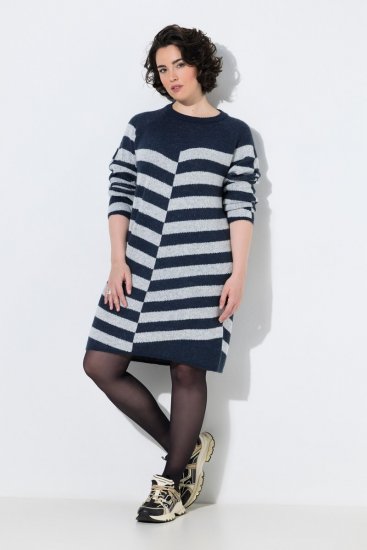 Ulla Popken 854095 Rochie tricotată cu mânecă lungă Bleumarin - Rochii - Rochii pentru toate mărimile