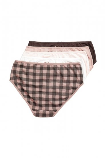 Ulla Popken 854114 Chiloți în carouri set de 5 Taupe - Chiloți - 