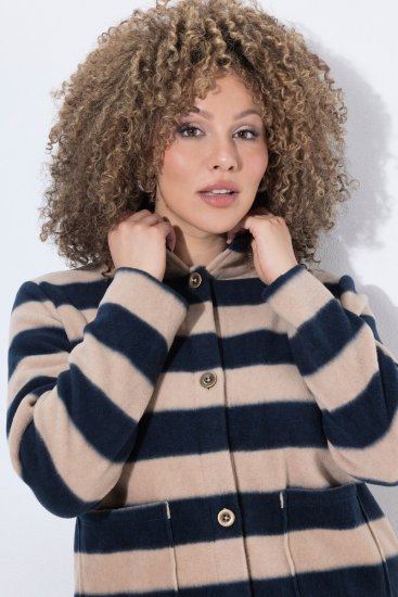 Ulla Popken 854366 Jachetă din fleece Maro deschis - Geci - Jachete de damă marimi mari