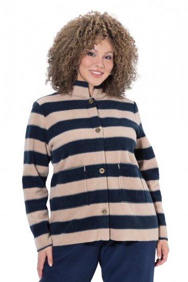 Ulla Popken 854366 Jachetă din fleece Maro deschis - Geci - Jachete de damă marimi mari
