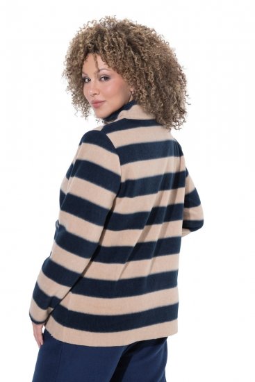 Ulla Popken 854366 Jachetă din fleece Maro deschis - Geci - Jachete de damă marimi mari