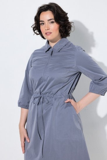 Ulla Popken 854413 Rochie midi cu șnur Gri - Rochii midi - Rochii midi la marimi mari