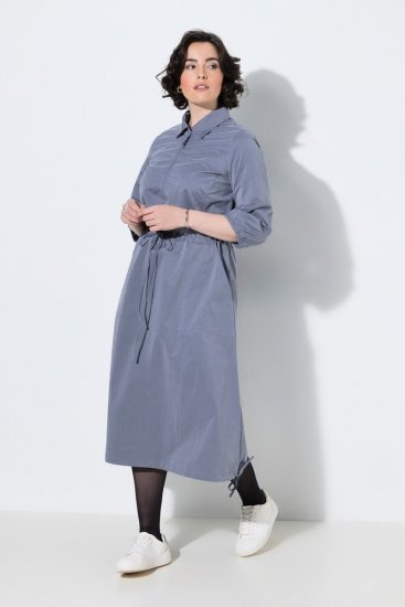 Ulla Popken 854413 Rochie midi cu șnur Gri - Rochii midi - Rochii midi la marimi mari