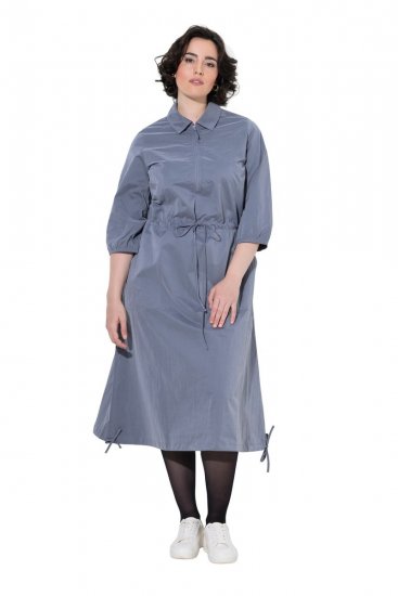 Ulla Popken 854413 Rochie midi cu șnur Gri - Rochii midi - Rochii midi la marimi mari