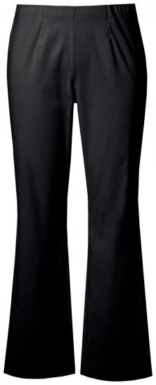 Ulla Popken 854910 Pantaloni stretch călduroși cu talie elastică Neagră - Pantaloni din material textil - Pantaloni evazați marimi mari