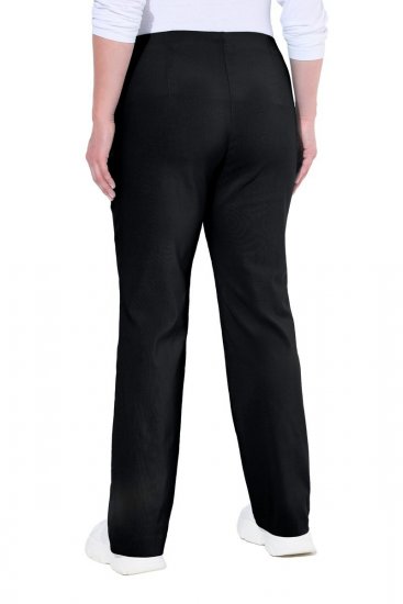 Ulla Popken 854910 Pantaloni stretch călduroși cu talie elastică Neagră - Pantaloni din material textil - Pantaloni evazați marimi mari
