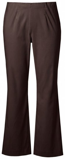 Ulla Popken 854910 Pantaloni stretch călduroși cu talie elastică Maro mahon - Pantaloni din material textil - Pantaloni evazați marimi mari