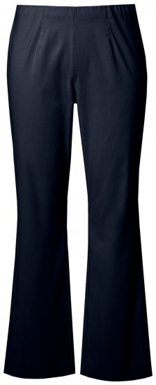 Ulla Popken 854910 Pantaloni stretch călduroși cu talie elastică Bleumarin - Pantaloni din material textil - Pantaloni evazați marimi mari