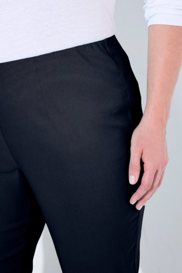 Ulla Popken 854910 Pantaloni stretch călduroși cu talie elastică Bleumarin - Pantaloni din material textil - Pantaloni evazați marimi mari