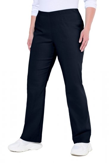 Ulla Popken 854910 Pantaloni stretch călduroși cu talie elastică Bleumarin - Pantaloni din material textil - Pantaloni evazați marimi mari